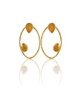 Kadir Jewellery 22 Ayar Altın Kaplama Geometrik Küpe -El İşçiliği Ve Hipoalerjenik Küpe