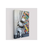 Bansky Tarzı Sokak Sanatı Dekoratif Duvar Tablosu -6168