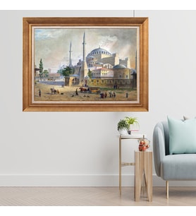 Altın Paspartulu Çerçeveli Tablo N129 (Gold)
