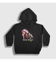 Presmono Unisex Çocuk Siyah Torn Ava Max Kapüşonlu Sweatshirt 414301tt