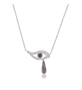 EMILIANO JEWELLERY 925 AYAR GÜMÜŞ ZİRKON TAŞLI GÖZ KOLYE
