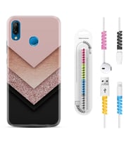 Huawei P20 Lite Mate 10 20 Lite Pro P40 Lite KılıfKablo Koruma Spiral Silikon Great Marble 1405