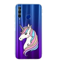 Huawei Honor 20 Lite Uyumlu Kamera korumalı Kapak Unicorn Tasarımlı  Şeffaf Kılıf