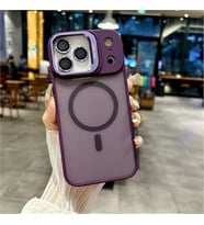 Coverzone iPhone 17 Pro uyumlu Kamera Lens Aparatl? Stand Olabilen Magsafe ile uyumlu Kamera Korumal? ?effaf Full Color Magnetic Wireless Telefon K?l?f? Derin Mor