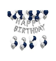 Çıtıpıtıstore Gümüş Happy Bırthday Doğum Günü Balon Set