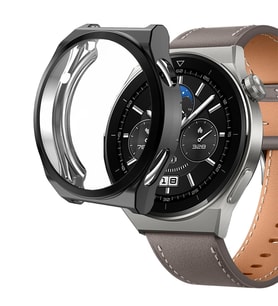 Microsonic Huawei Watch GT5 Pro 46mm Kılıf 360 Full Round Soft Silicone Siyah (Siyah)
