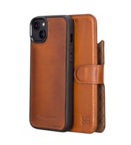 Bouletta Apple iPhone 14 Plus Uyumlu Deri Cüzdanlı Kılıf MWWN RST2EF Taba