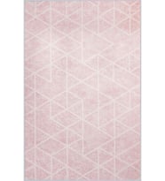 Eliana Home Baskılı, Yıkanabilir Kaymaz Taban Salon Halısı LNA1426 100x150 cm (Pembe)
