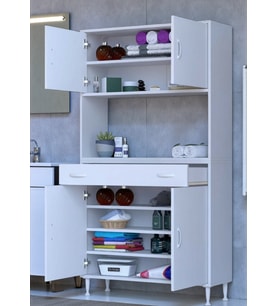 Eliusta Lora Beyaz Dolap 90 cm Genişliği ve 173 cm Yüksekliği İle Dikey Depolama Ünitesi 90x173x32,5 cm