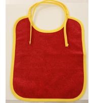 Ender Home Bebek Mama Önlüğü Bukle Biyeli Pamuklu Düz Havlu Bebek Önlük Kırmızı (Çok Renkli)