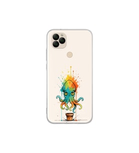 General Mobile GM 22S ile uyumlu Splash ahtapot tasarımlı şeffaf silikon kılıf
