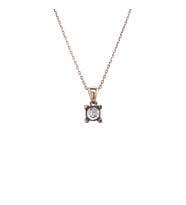 8 Ayar Altın 0.20 Ct Elmas Tektaş Kadın Kolye (Gold)
