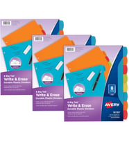 Avery Big Tab 21210 Ayırma Sayfası, Sağlam Plastikten, 8 Kayıt Kartı, Çok Renkli, 3 Set
