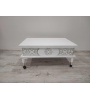 Aras 5 Kademeli Tekerlekli Akıllı Sihirli Orta Sehpa 60x90 (Beyaz)