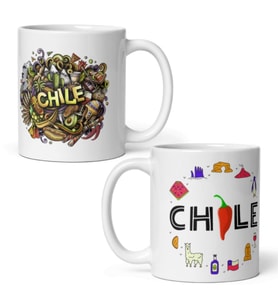 Şili Kupa Bardak 2 Adet Seyahat Hatıra Chile Mug