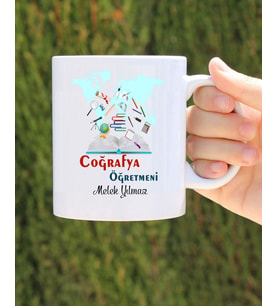 coğrafya öğretmeni özel tasarım kupa bardak