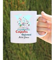 coğrafya öğretmeni özel tasarım kupa bardak