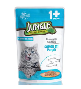 Jungle Pouch Somonlu Kedi Konserve 100 gr