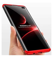 Galaxy S10 Plus Kılıf Zore Kamera Korumalı 360 Tam Koruma Ays (Siyah-Kırmızı)