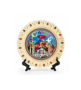 Kişiye Özel İstanbul Temalı Porselen Dekoratif Tabak 20 Cm - 20cm