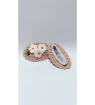 Handmade Tasarım Hediyelik Amigurumi Yeni Trend Işlemeli 2'li Toka Seti bej Tek Ebat (Çok Renkli)