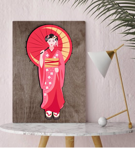 BK Home Geisha Tasarımlı Kanvas Tablo-1