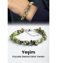 Yeşim Doğal Kırık Taş Zincir Kapamalı Bileklik