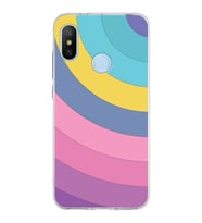 Xiaomi Mi A2 Lite Uyumlu Kapak Renk Cümbüşü Tasarımlı Şeffaf Silikon Kılıf