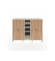 Hyperion Dolap 12 Raflı 4 Kapaklı 220x44x163 Aytaşı-Çam/Antrasit
