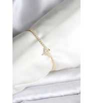 Anka Kuşu Model Zirkon Taşlı Gold Renk Pirinç Su Yolu Kadın Bileklik