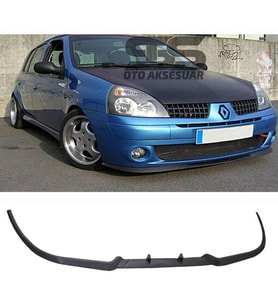 Renault Clio 2 1999-2007 Cupra R Uyumlu Ön Lip Mat Siyah Ön Tampon Lip