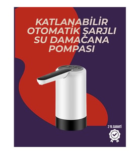 Mey İthalat® Otomatik Damacana Su Pompası 40-80 Saniye Zaman Ayarlı %90 Açılabilir Hijyenik Tasa