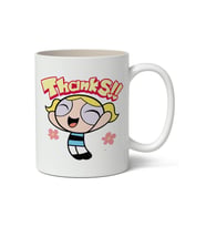 Powerpuff Girls Temalı Teşekkürler Baskılı Beyaz Kupa Bardak