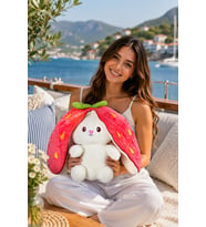 Pababo 80 cm Pelüş Çilek Tavşan (Sevdam Hediyelik)
