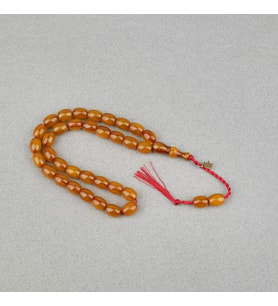Omari Sıkma Kehribar Fıçı Kesim Oturtma İmameli Sistemli 9x11mm Tesbih