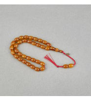 Omari Sıkma Kehribar Fıçı Kesim Oturtma İmameli Sistemli 9x11mm Tesbih