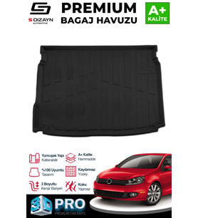 S-Dizayn VW Golf 6 3D Pro Bagaj Havuzu 2008-2012 A+ Kalite