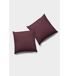 Bordo Düz Sade 2'li Set Çift Taraflı Kırlent Kılıfı 2KRL007
