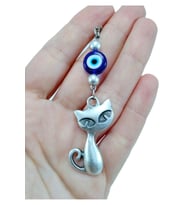 Nazar Boncuğu Dikiz Ayna Süsü, Metal Kedi Yeni Araba Hediyesi