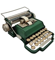 Vintage Yeşil Metal Dekoratif Daktilo Obje  Retro Ev ve Ofis Biblo Hediyesi