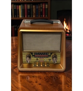 RT-680 Gerçek Ahşap Eskitme Bluetooth Hoparlör Mp3 Çalar Müzik Kutusu Nostaljik Radyo
