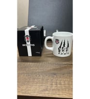 Beşiktaş Lisanslı Taraftar Seramik Kupa Siyah Beyaz