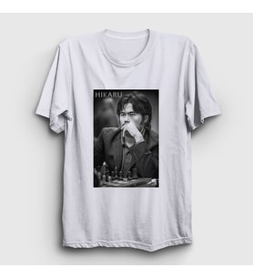 Presmono Unisex Beyaz Hikaru Nakamura Büyükusta Satranç T-Shirt 423543tt (Beyaz)