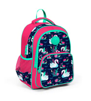 CORAL HIGH 23402 NEON MERCAN LACİVERT KUĞU DESENLİ ÜÇ BÖLMELİ SIRT ÇANTASI