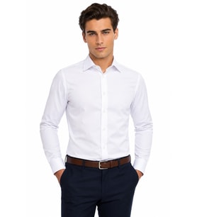 Erkek Slim Fitt Uzun Kol Terikoton Gömlek 2100 BGL-ST05525