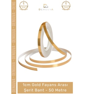 #ŞeritBant Kendinden Yapışkanlı Dekoratif 1cm 50 Metre Zemin Duvar Gold Fayans Arası Şerit Bant - 1