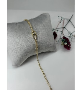 Zirkon Taşlı Pirinç Zirkon Bileklikler 17+3 Cm - Kbl0336