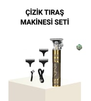 T Bıçaklı Profesyonel Çizik Tıraş Makinesi Seti – 120 Dakika Kullanım, Şarjlı & Kablolu