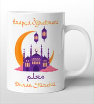 Arapça Öğretmenlerine Özel Kişiselleştirilebilir Kupa Bardak.
