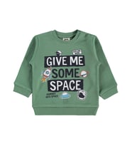 Civil Baby Give Me Yazı Baskılı 6-18 Ay Sweatshirt - Fil Dişi 18-24 Ay (Haki)